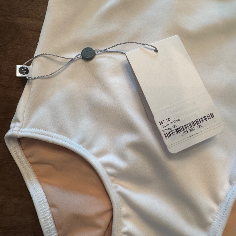 AK Dancewear Chloe in Core White YXL NWT Leotard - Picture 2 of 4